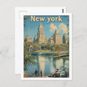 New York USA Vintag Famous Travel Place Postkarte
