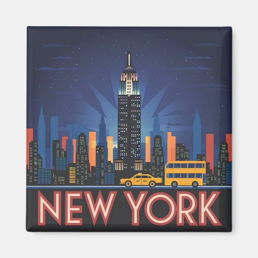 New York USA Vintag Magnet (Vorne)