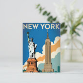 New York USA Vintag Postkarte (Stehend Vorderseite)