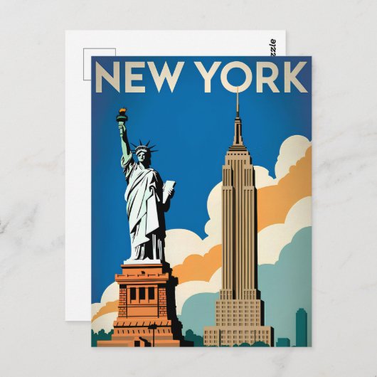New York USA Vintag Postkarte (Vorne/Hinten)