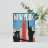 New York USA Vintag Postkarte (Stehend Vorderseite)