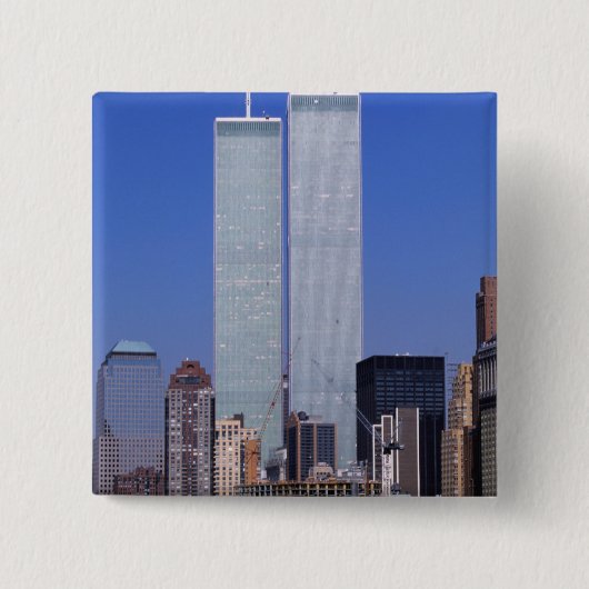 New York, USA. Zwillingstürme der berühmten Welt Button (Vorderseite)