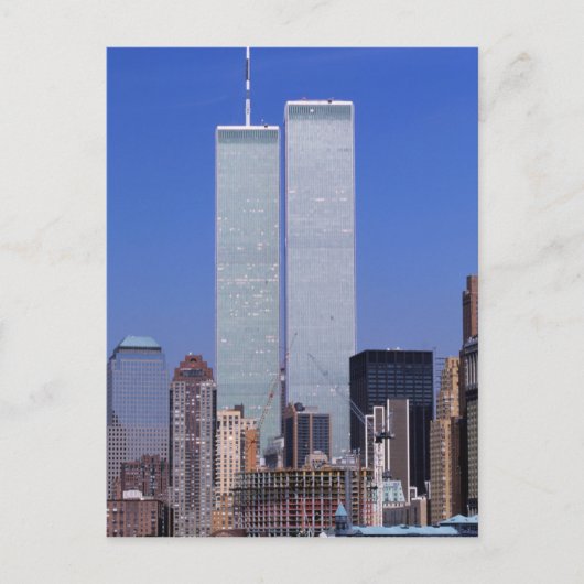 New York, USA. Zwillingstürme der berühmten Welt Postkarte (Vorderseite)