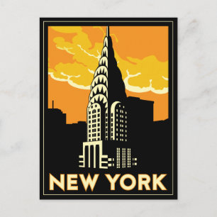 new york vereinigte staaten usa vintage retro reis postkarte