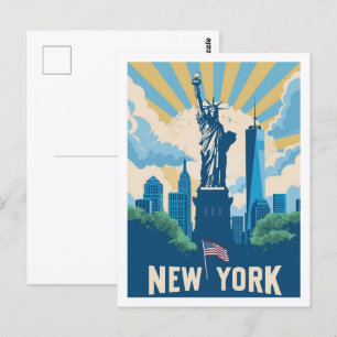New York Vereinigte Staaten Vintage Berühmter Reis Postkarte