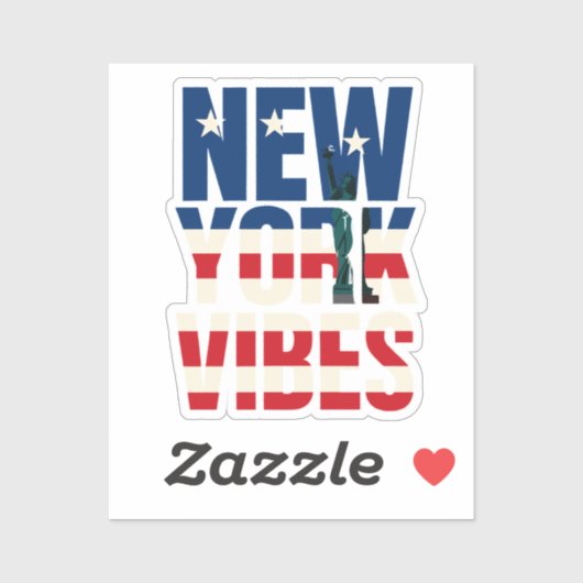 New York vibes USA flag Statue of Liberty sticker (Blatt)