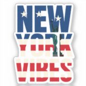 New York vibes USA flag Statue of Liberty sticker (Vorderseite)