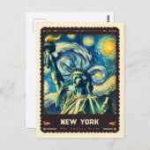 New York | Vincent Van Gogh Inspiriert Postkarte (Vorne/Hinten)