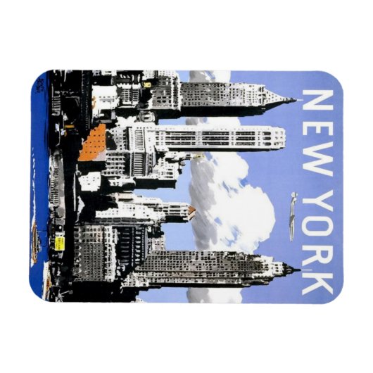 New York Vintag Reise Magnet (Horizontal)