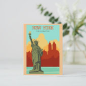 New York Vintag Style Travel Postcard Postkarte (Stehend Vorderseite)