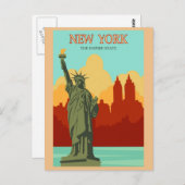New York Vintag Style Travel Postcard Postkarte (Vorne/Hinten)