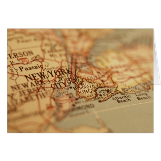 NEW YORK Vintage Karte (Vorderseite (Horizontal))