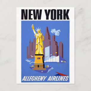 New York Vintage Travel Poster Postkarte