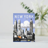 New York Vintage Travel Postkarte (Stehend Vorderseite)