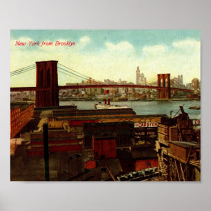 New York von Brooklyn, Vintag Poster