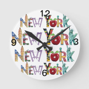 New York Wall Clock Runde Wanduhr