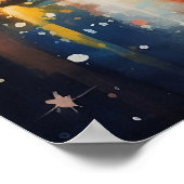 New York Wasserfarbe, Malerei, Stadtnacht, Poster (Ecke)