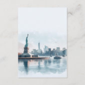 New York Watercolor Illustration Skyline Wedding Begleitkarte (Rückseite)