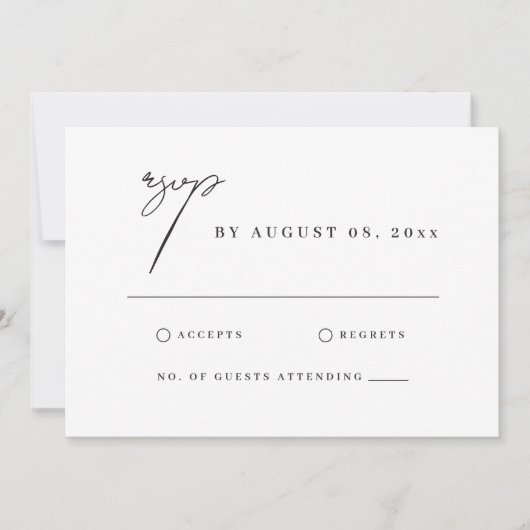 New York Watercolor Illustration Wedding RSVP Karte (Vorderseite)