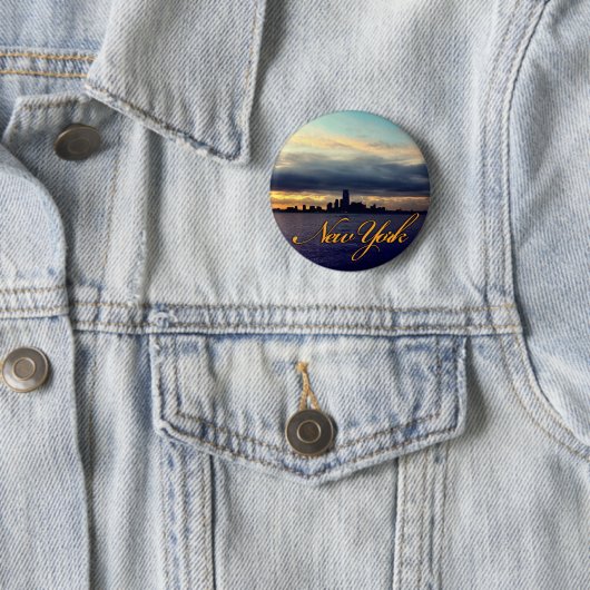 New York Waterfront Sunset Button (Beispiel)