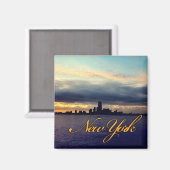 New York Waterfront Sunset Magnet (Vorderseite/Rückseite)