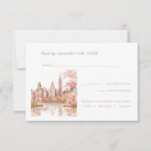 New York Wedding Dusty Pink RSVP Karte (Vorderseite)