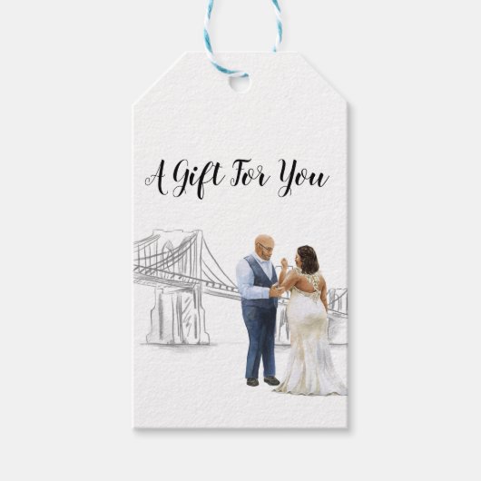 New York Wedding Gift Tag Geschenkanhänger (Vorderseite)