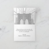 New York Wedding NYC Brooklyn Bridge Dankeskarte (Innenseite)