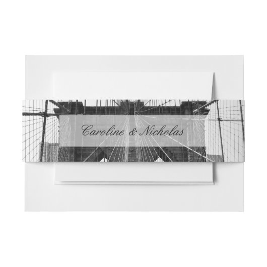 New York Wedding NYC Brooklyn Bridge Einladungsbanderole (Vorderseite Beispiel)
