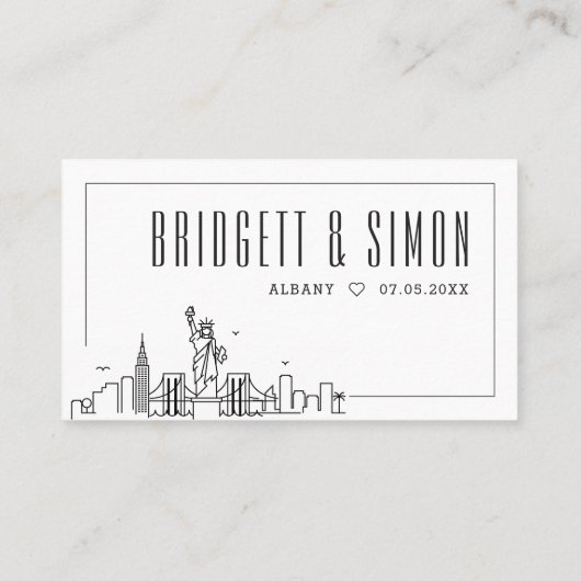 New York Wedding | Platzkarten vorne und hinten (Rückseite)