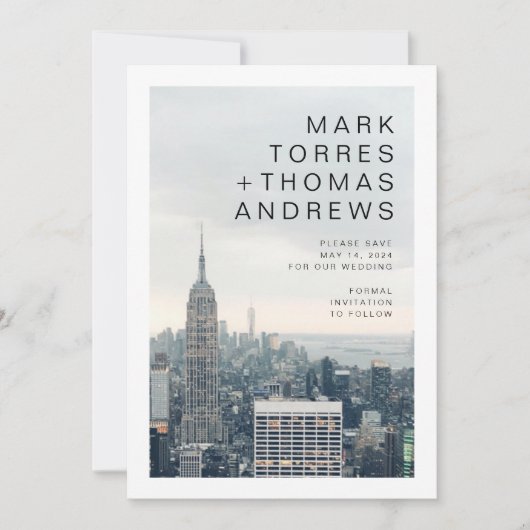 New York Wedding Save the Date Einladung (Vorderseite)