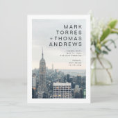 New York Wedding Save the Date Einladung (Stehend Vorderseite)