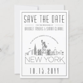 New York Wedding | Stilisierte Skyline Save the Da Einladung