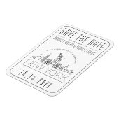 New York Wedding Stylized Skyline Save the Date Magnet (Linke Seite)