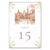 New York Wedding Tischnummer (Vorderseite)