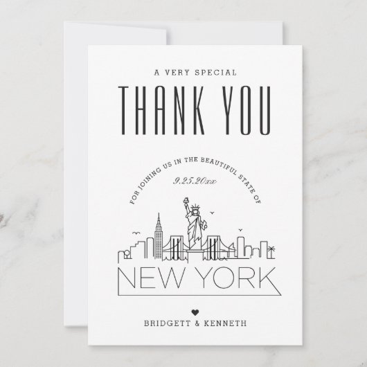 New York Wedding | Vielen Dank + Foto-Karte Karte (Vorderseite)