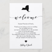 New York Wedding Welcome Letter & Itinerary Card Programm (Vorderseite)