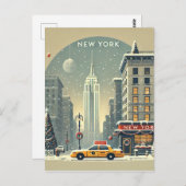 New York Weihnachten | Freiheitsstatue Postkarte (Vorne/Hinten)