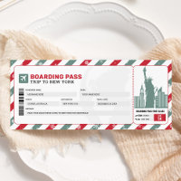New York Weihnachts-Bordkarte Geschenkticket