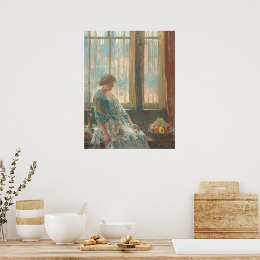 New York Window - Childe Hassam Fine Art Poster (Küche)