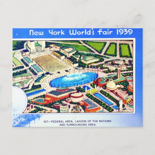 New York World's Fair 1939 Postkarte (Vorderseite)