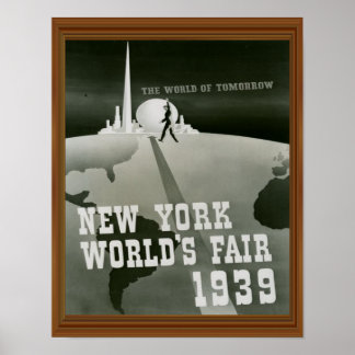 New York World's Fair 1939 Vintage Schwarz Weiß Poster