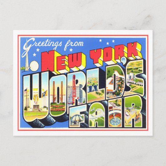 New York World's Fair Big Letters Postcard Postkarte (Vorderseite)