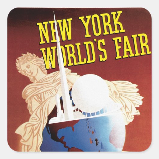 New York World's Fair (Globe) Quadratischer Aufkleber (Vorderseite)