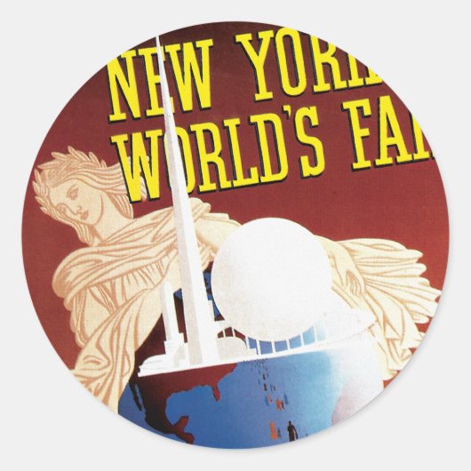 New York World's Fair (Globe) Runder Aufkleber (Vorderseite)