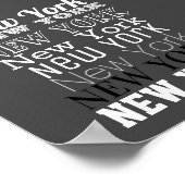 New York Wort Art Typografy Poster Moderne (Ecke)
