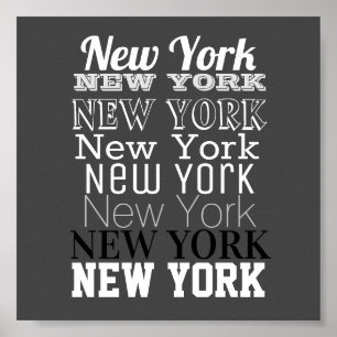 New York Wort Art Typografy Poster Moderne