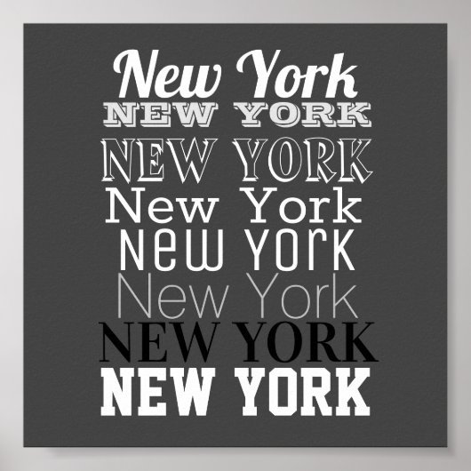 New York Wort Art Typografy Poster Moderne (Vorne)