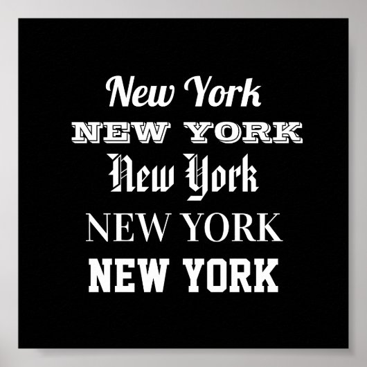 New York Wort Art Typografy Poster Moderne (Vorne)
