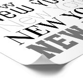 New York Wort Art Typografy Poster Moderne (Ecke)